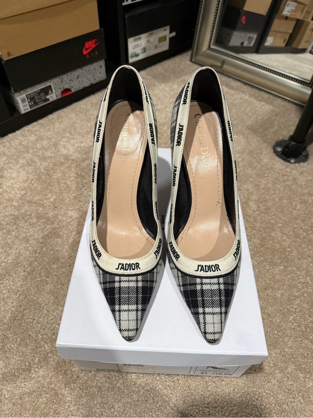 Dior White and Black Heels
